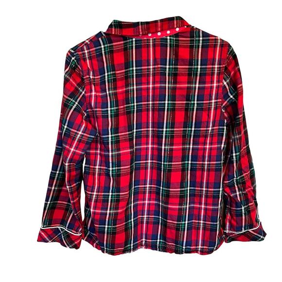 Victoria's Secret Red Plaid Long Sleeve Button Down Christmas Pajama Top Size XS - Picture 6 of 13